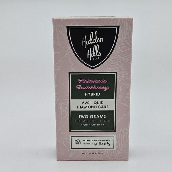 hidden hills 2g diamond vape cart pinkonade razzberry