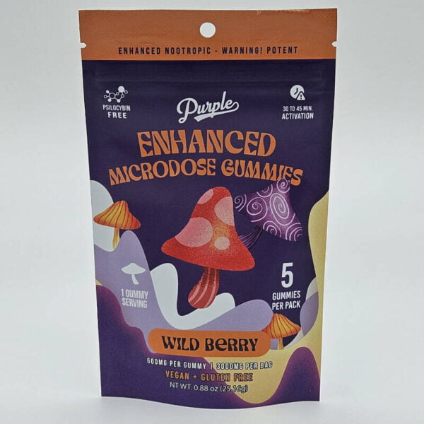 purple enhanced mushroom gummies wild berry