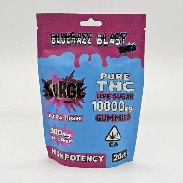 surge thc gummies bluerazz blast thca 500mg