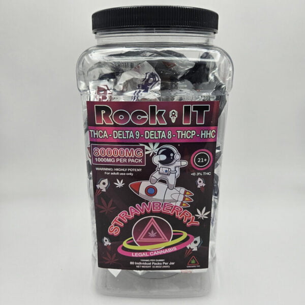 Rock it delta 8 gummies 1000mg. potent gummy strawberry