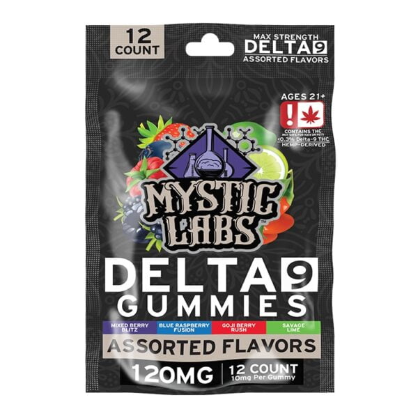 Mystic Labs D9 Gummies 10mg assorted gummies