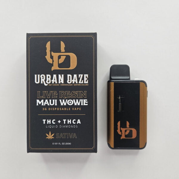 Urban Daze 3g thca liquid diamonds disposable vape maui wowie