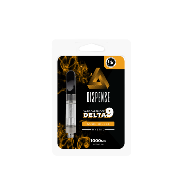 Dispense 1g Delta 9 THC Cartridge 1000mg sour diesel